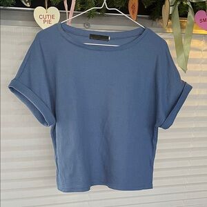 Casual Blue, Waffle, Women's Crop Top